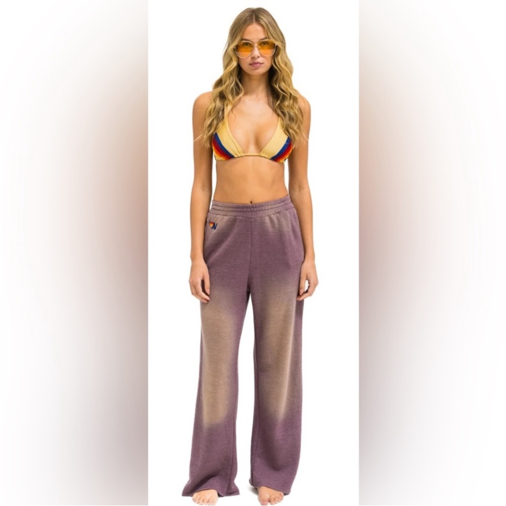 Aviator Nation Purple Track SweatPants NWOT